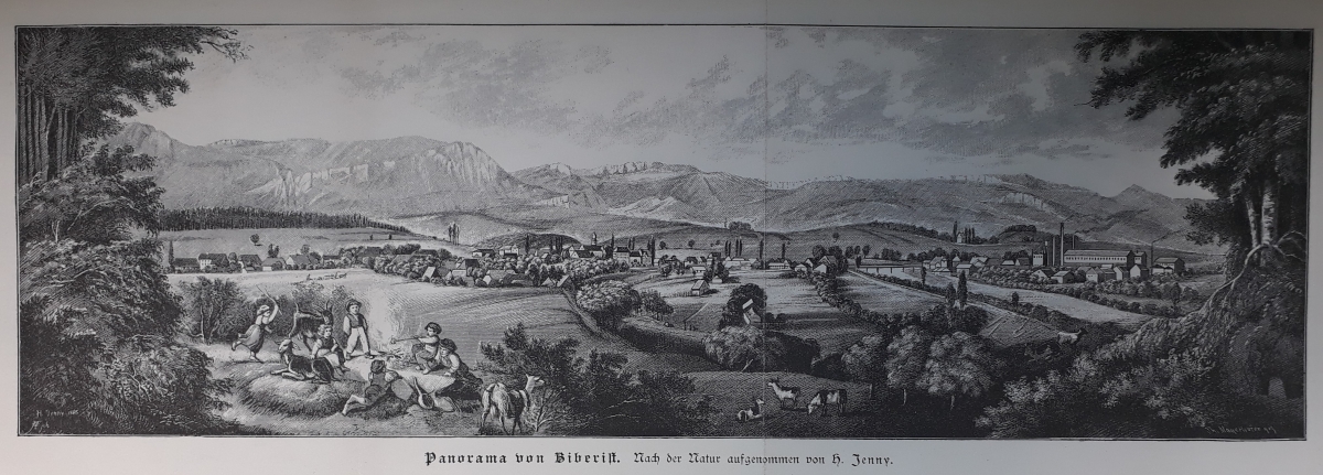 <p>Panorama von Biberist Nach der Natur aufgenommen von H. Jenny und Mauerhofer bearbeitet , 392</p>